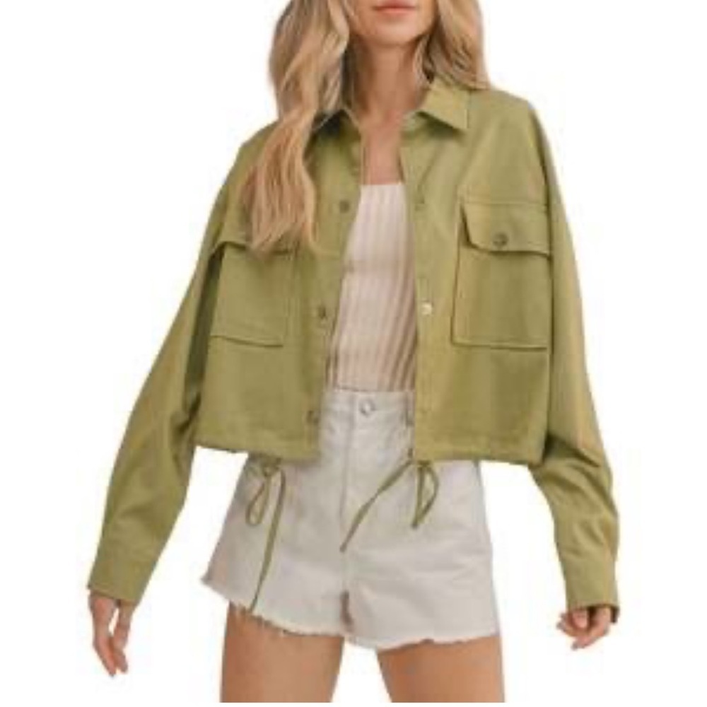 Sadie & Sage women's military style jacket Green Spring Coat